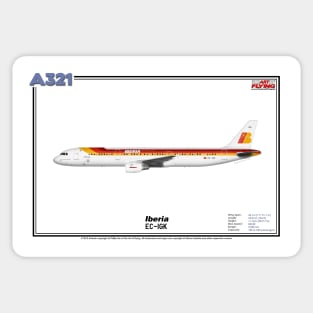 Airbus A321 - Iberia (Art Print) Sticker